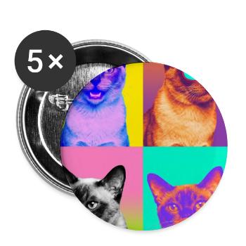 Cats Burma Cat - Buttons large 2.2''/56 mm (5-pack) - white - Front