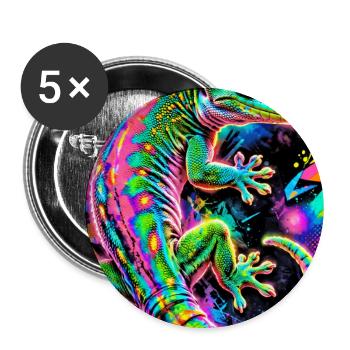 Gecko - Buttons groß 56 mm (5er Pack) - Weiß - Vorne
