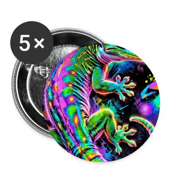 Gecko - Buttons groß 56 mm (5er Pack) - Weiß - Vorne