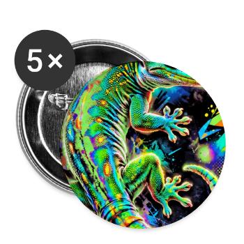Gecko - Buttons groß 56 mm (5er Pack) - Weiß - Vorne