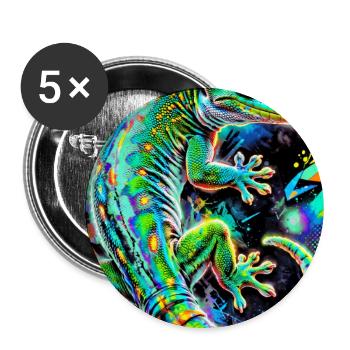 Gecko - Buttons groß 56 mm (5er Pack) - Weiß - Vorne