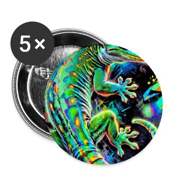 Gecko - Buttons groß 56 mm (5er Pack) - Weiß - Vorne