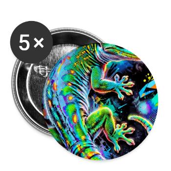 Gecko - Buttons groß 56 mm (5er Pack) - Weiß - Vorne