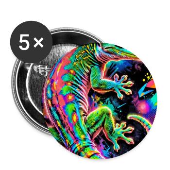 Gecko - Buttons groß 56 mm (5er Pack) - Weiß - Vorne