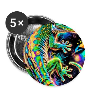 Gecko - Buttons groß 56 mm (5er Pack) - Weiß - Vorne