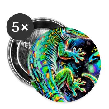 Gecko - Buttons groß 56 mm (5er Pack) - Weiß - Vorne