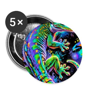 Gecko - Buttons groß 56 mm (5er Pack) - Weiß - Vorne