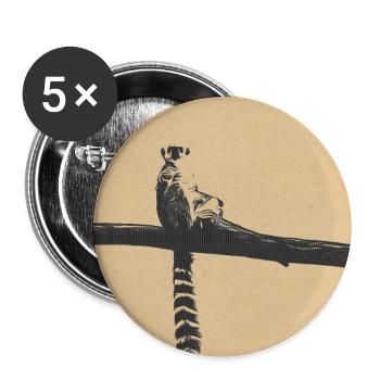 lemur2 - Buttons groß 56 mm (5er Pack) - Weiß - Vorne