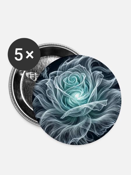 Mystische Windrose - Buttons groß 56 mm (5er Pack) - Weiß