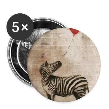 Banksy Zebra - Buttons groß 56 mm (5er Pack) - Weiß - Vorne