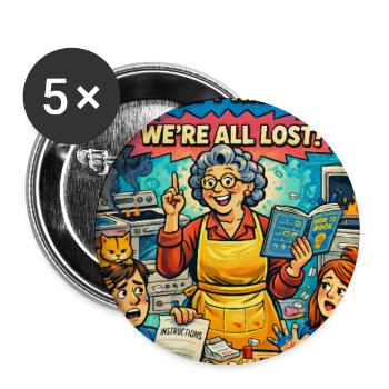  Mom Retro Comic Parodie, Tochter oder - Buttons groß 56 mm (5er Pack) - Weiß - Vorne
