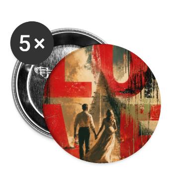 Grunge-Liebe: Paar im Licht - Buttons groß 56 mm (5er Pack) - Weiß - Vorne