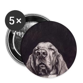 Sleeping Dog - Buttons groß 56 mm (5er Pack) - Weiß - Vorne