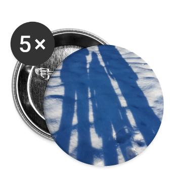 Winterschatten im Duo auf Schnee - Buttons groß 56 mm (5er Pack) - Weiß - Vorne