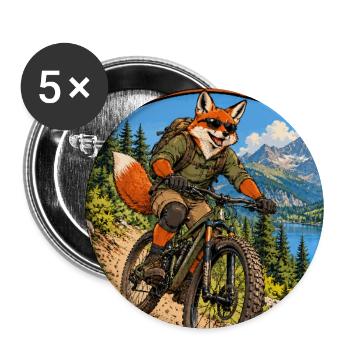 Fox ATV – Forest Adventure – Fahr durch die Wildnis - Buttons groß 56 mm (5er Pack) - Weiß - Vorne