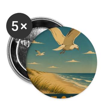 Hvide Sande - Buttons groß 56 mm (5er Pack) - Weiß - Vorne