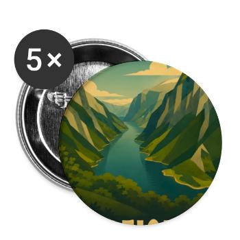 Nordfjorden Fjord Norwegen - Buttons groß 56 mm (5er Pack) - Weiß - Vorne