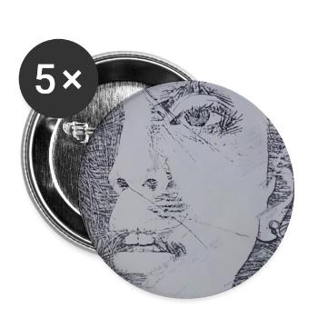 Portrait des lignes - Lot de 5 grands badges (56 mm) - blanc - Devant
