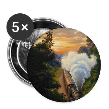 Sunset Steam Locomotive - Buttons large 2.2''/56 mm (5-pack) - white - Front