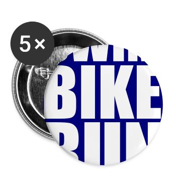Triathlon Natation Course Cyclisme - Lot de 5 grands badges (56 mm) - blanc - Devant