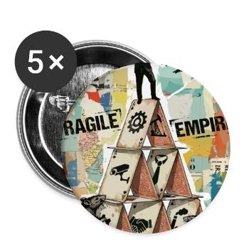 Fragile Empire Kartenhaus Systemkritik - Lot de 5 grands badges (56 mm) - blanc - Devant