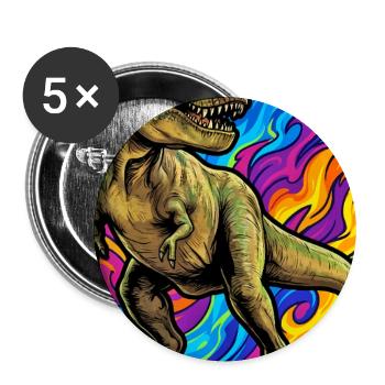 Dinosaurier - Buttons groß 56 mm (5er Pack) - Weiß - Vorne