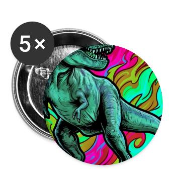 Dinosaurier - Buttons groß 56 mm (5er Pack) - Weiß - Vorne