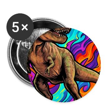 Dinosaurier - Buttons groß 56 mm (5er Pack) - Weiß - Vorne