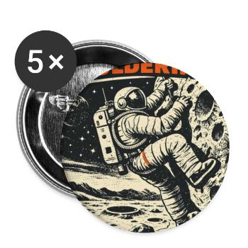 Moon Bouldering: Vintage Astronaut Kletter Design - Buttons groß 56 mm (5er Pack) - Weiß - Vorne
