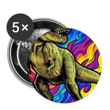 dinosaure - Lot de 5 grands badges (56 mm) - blanc - Devant
