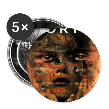 Porto Techno Festival  – Glitchkunst - Buttons groß 56 mm (5er Pack) - Weiß - Vorne