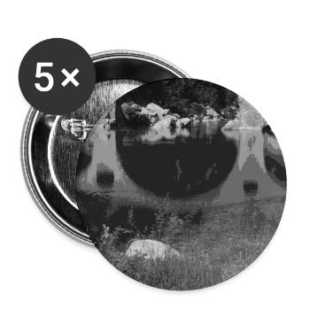 Alte Steinbrücke im Wald - Buttons groß 56 mm (5er Pack) - Weiß - Vorne