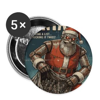 Santa 2.0 Cyborg - Buttons large 2.2''/56 mm (5-pack) - white - Front