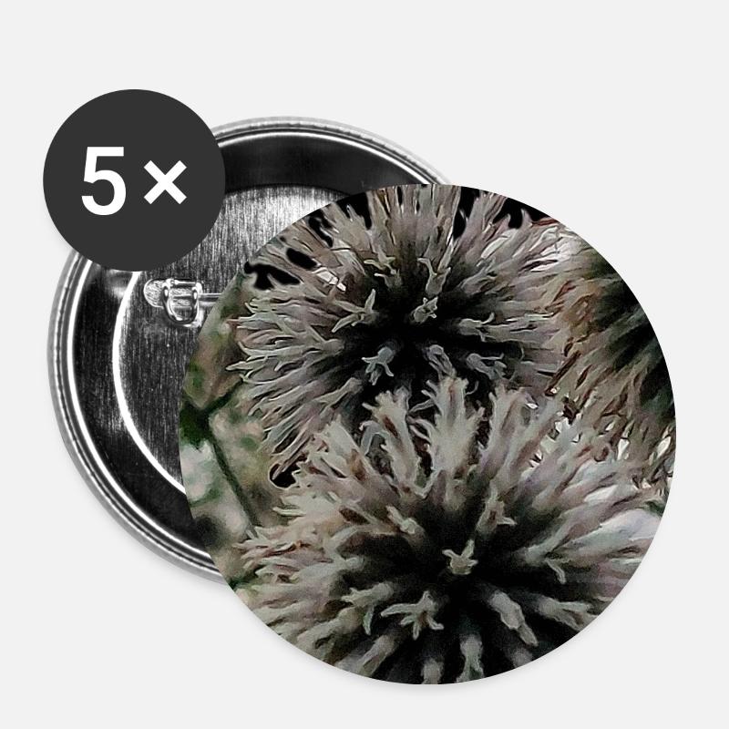 Impression over thistles - Buttons large 2.2''/56 mm (5-pack) - white