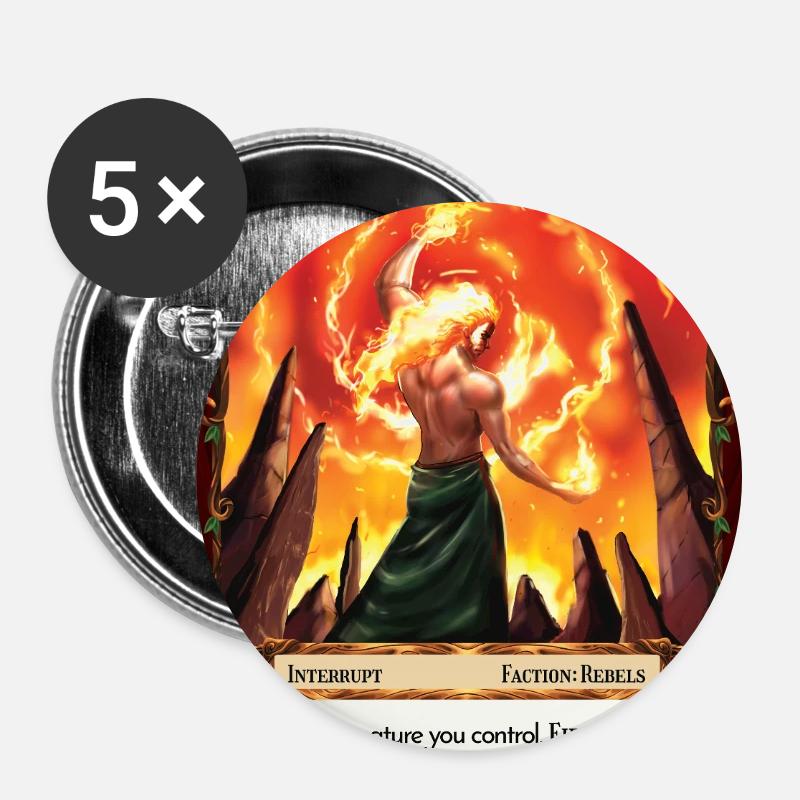 Fire Embrace - Buttons large 2.2''/56 mm (5-pack) - white