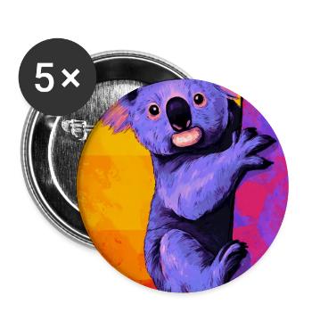 Koala - Buttons groß 56 mm (5er Pack) - Weiß - Vorne