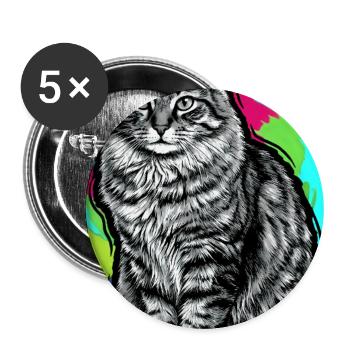 cat - Buttons large 2.2''/56 mm (5-pack) - white - Front