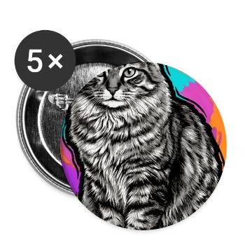 cat - Buttons large 2.2''/56 mm (5-pack) - white - Front