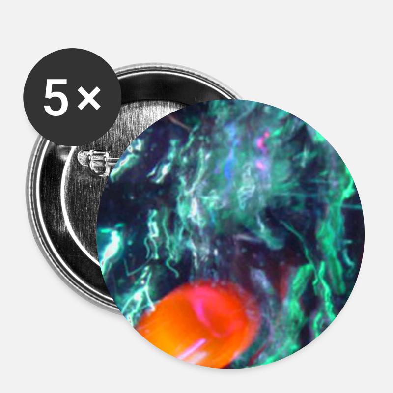 Neon Nebula with Orange Core - Buttons large 2.2''/56 mm (5-pack) - white