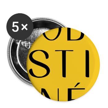 Obstiné en contraste jaune - Lot de 5 grands badges (56 mm) - blanc - Devant