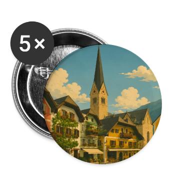 Bad Ischl Austria - Buttons groß 56 mm (5er Pack) - Weiß - Vorne
