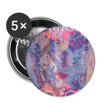 Paris 1991 Assemblée des couleurs néon - Lot de 5 grands badges (56 mm) - blanc - Devant