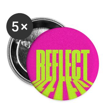 Reflect Neon Modern Text Art - Buttons groß 56 mm (5er Pack) - Weiß - Vorne