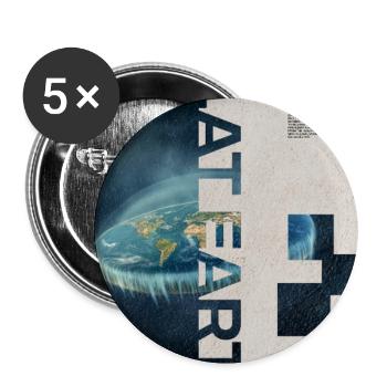 Flacherde-Theorie Moderne Kunst - Buttons groß 56 mm (5er Pack) - Weiß - Vorne
