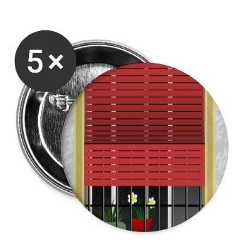 ANDALUSISCHES FENSTER - Buttons groß 56 mm (5er Pack) - Weiß - Vorne