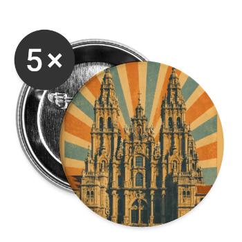 Santiago de Compostela - Buttons groß 56 mm (5er Pack) - Weiß - Vorne