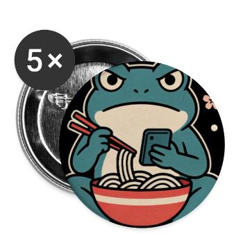 Frosch-Nudelphone Retro-Poster - Buttons groß 56 mm (5er Pack) - Weiß - Vorne