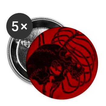 Schädelknochen - Buttons groß 56 mm (5er Pack) - Weiß - Vorne