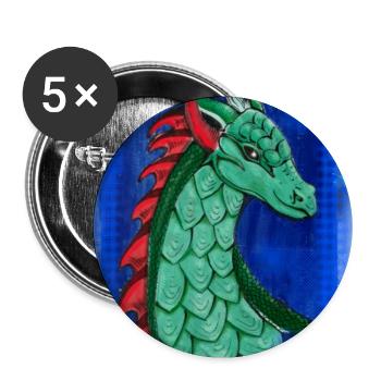 Fabelhafter Meeresdrache in Pastelltönen - Buttons groß 56 mm (5er Pack) - Weiß - Vorne