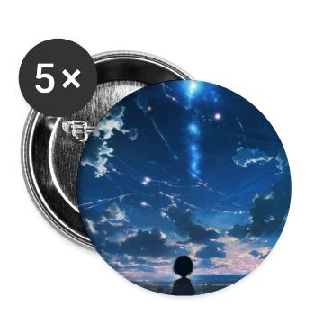 Rêve nocturne sur la ville - Lot de 5 grands badges (56 mm) - blanc - Devant